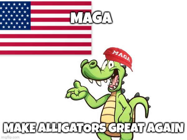 Maga memes | MAGA; MAKE ALLIGATORS GREAT AGAIN | image tagged in alligators | made w/ Imgflip meme maker