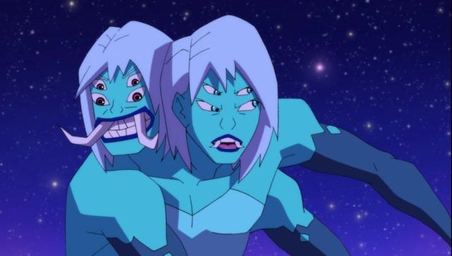 2 head monster dr emilia Blank Meme Template