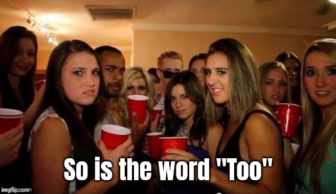 That's disgusting | So is the word "Too" | image tagged in that's disgusting | made w/ Imgflip meme maker