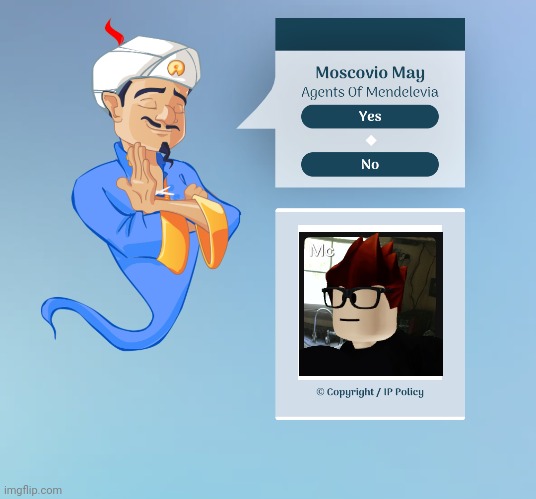 image tagged in akinator,mc,moscovio may | made w/ Imgflip meme maker