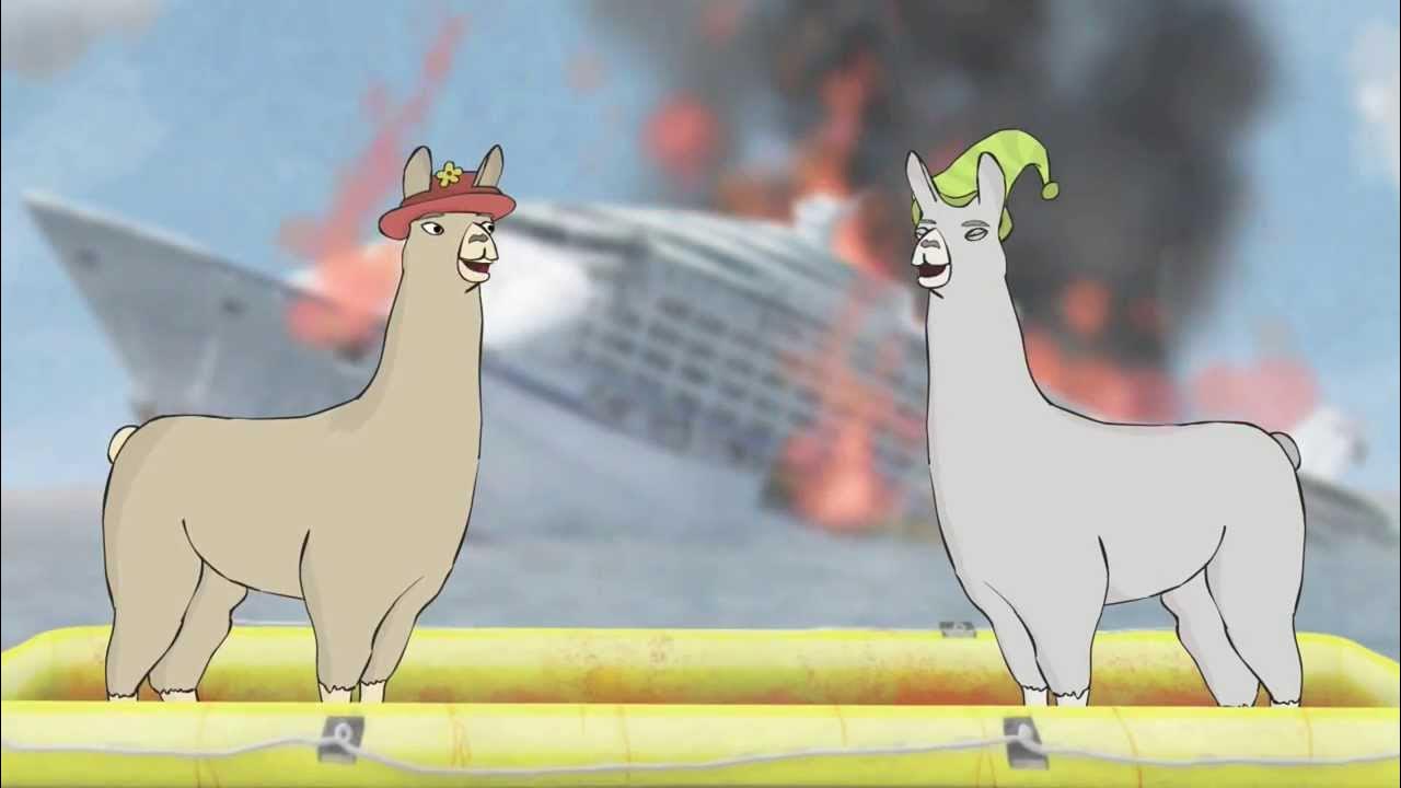 Carl and Paul Llamas with Hats Blank Meme Template