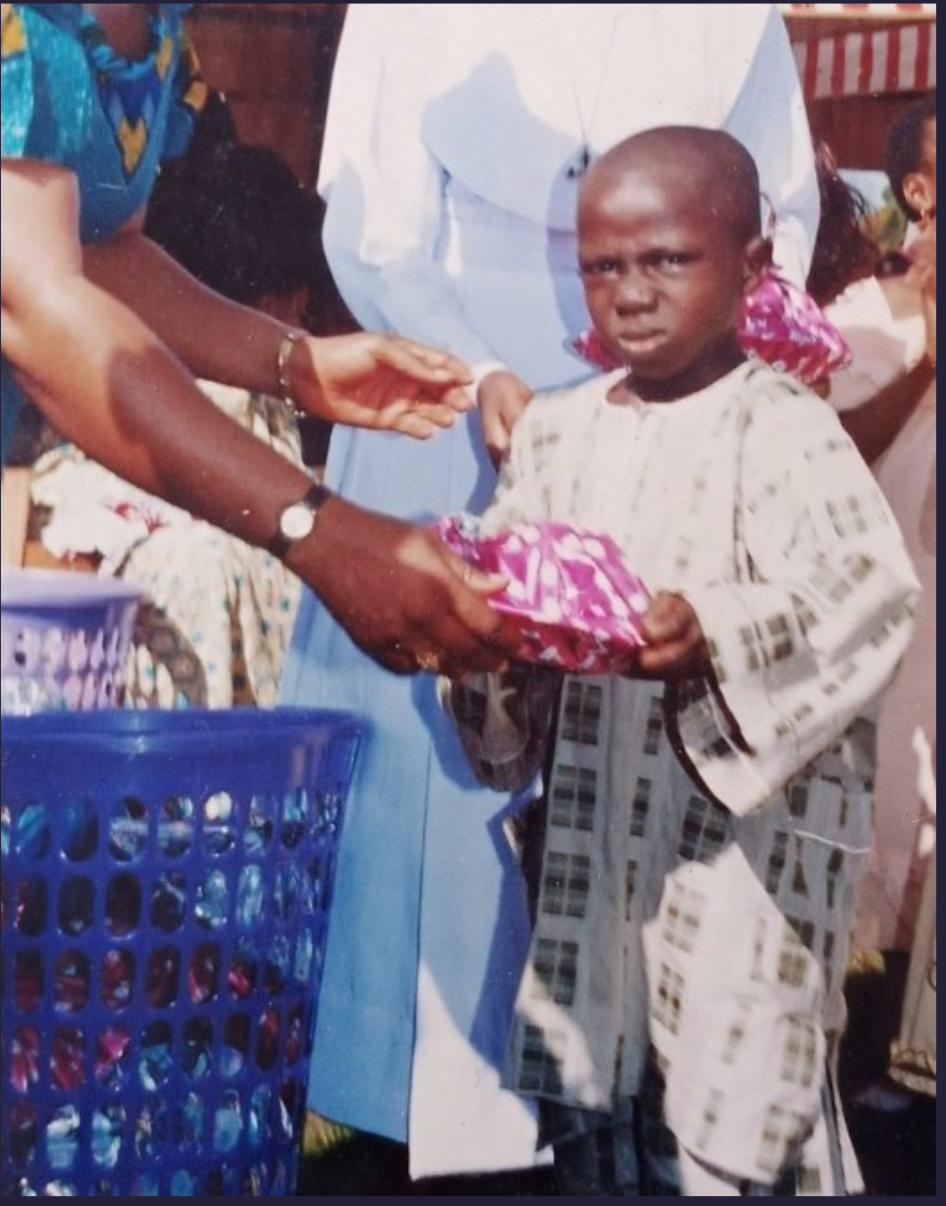 Receiving gift Blank Meme Template