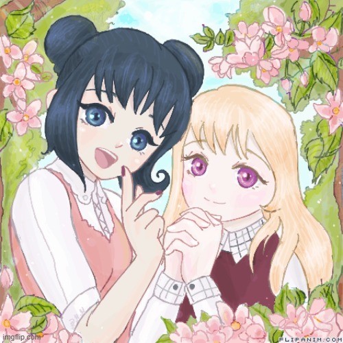 Momo & Abri | image tagged in art | made w/ Imgflip meme maker