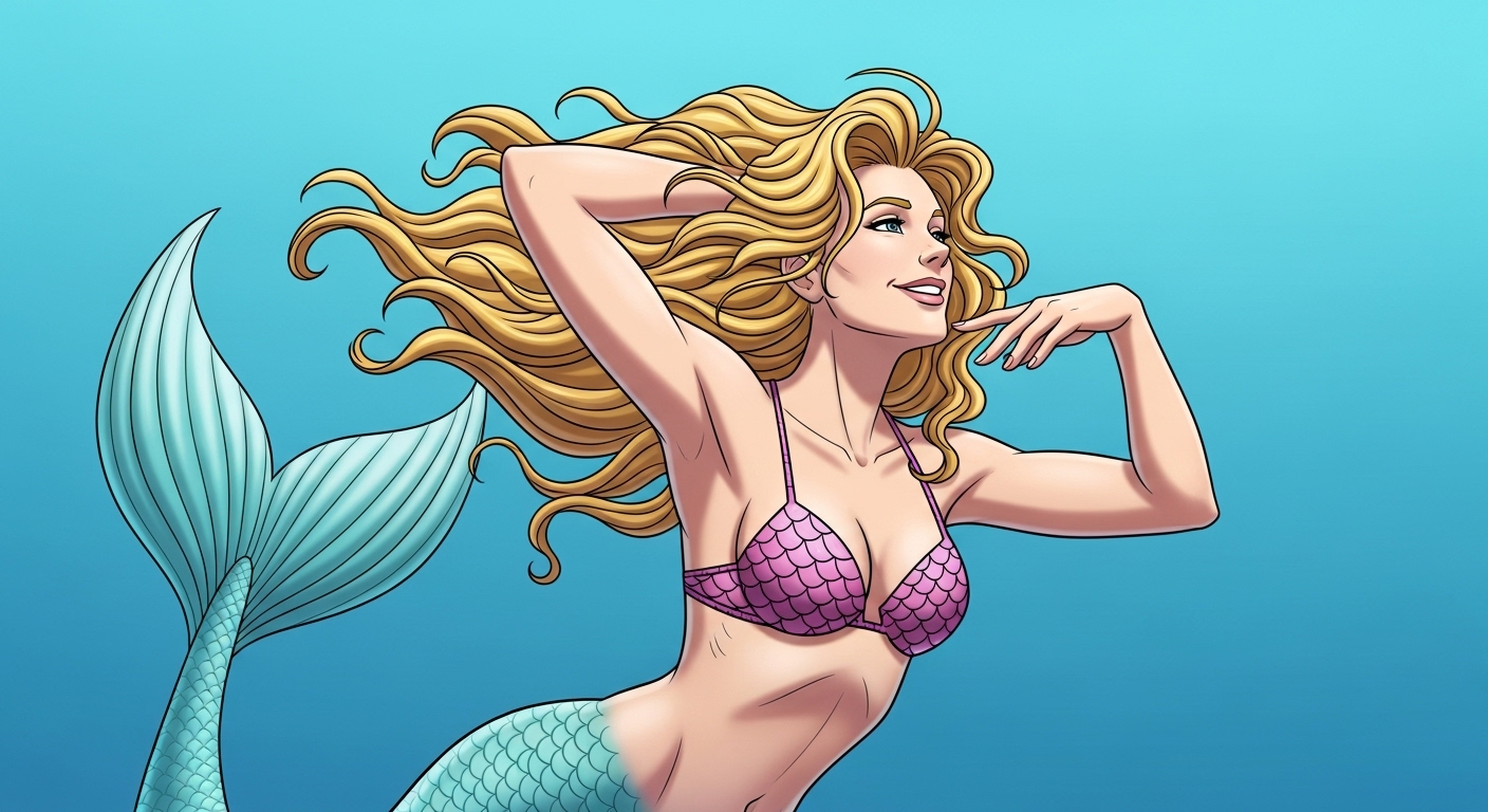 hot mermaid Blank Meme Template