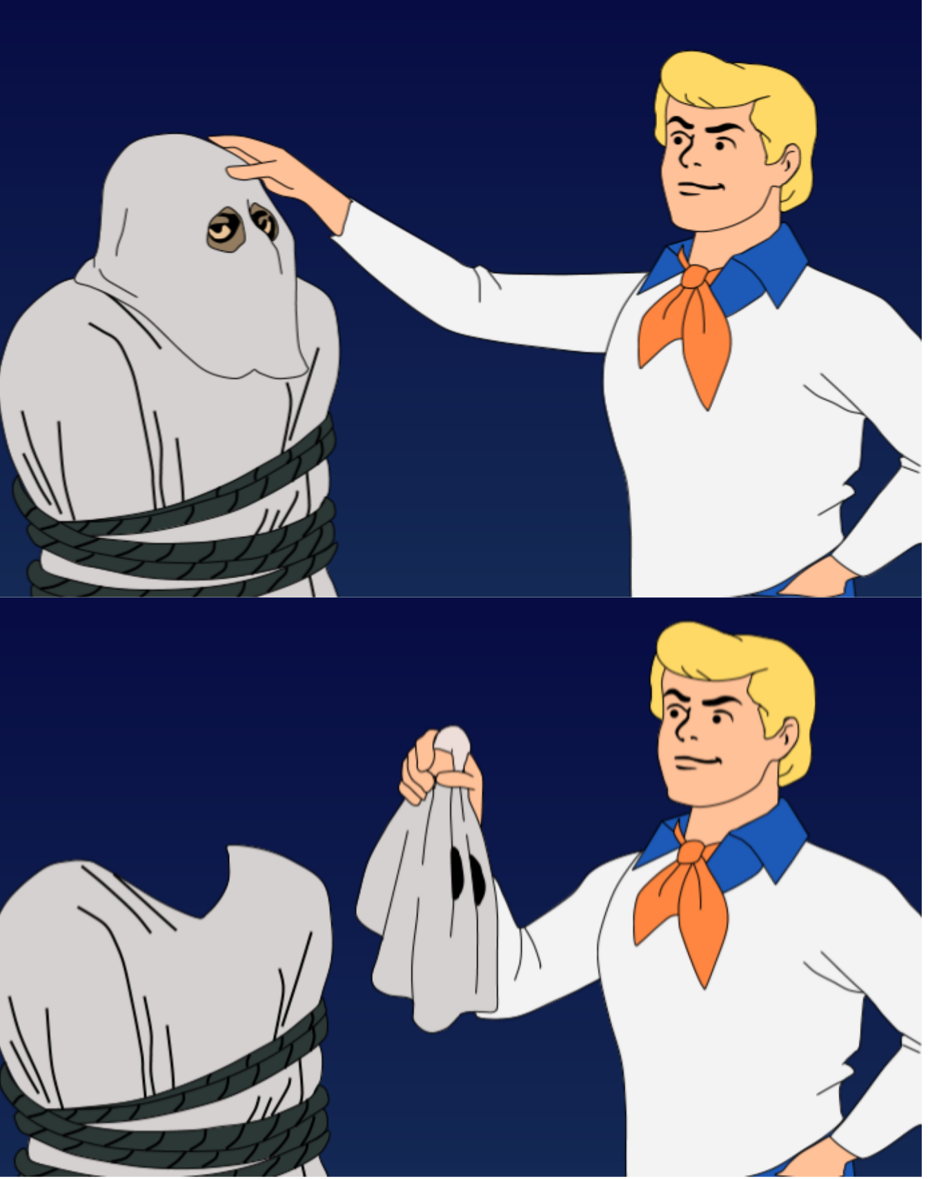 Scooby doo reveal faceless Blank Meme Template
