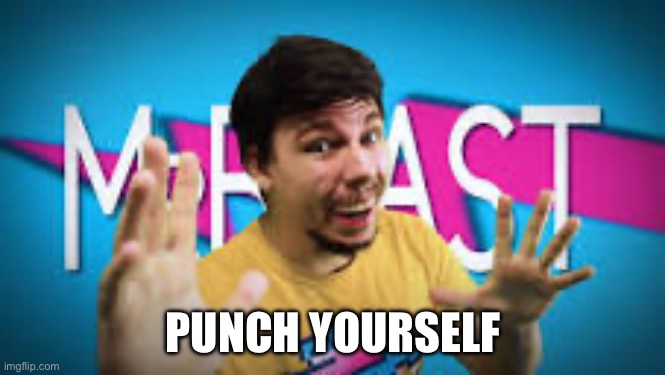 Mr Beast Meme | PUNCH YOURSELF | image tagged in mr beast meme | made w/ Imgflip meme maker