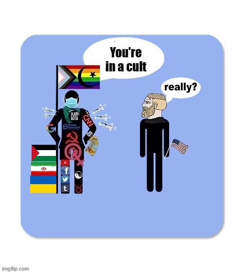 Projection, projection, projection... | image tagged in memes,funny,cult,satire | made w/ Imgflip meme maker