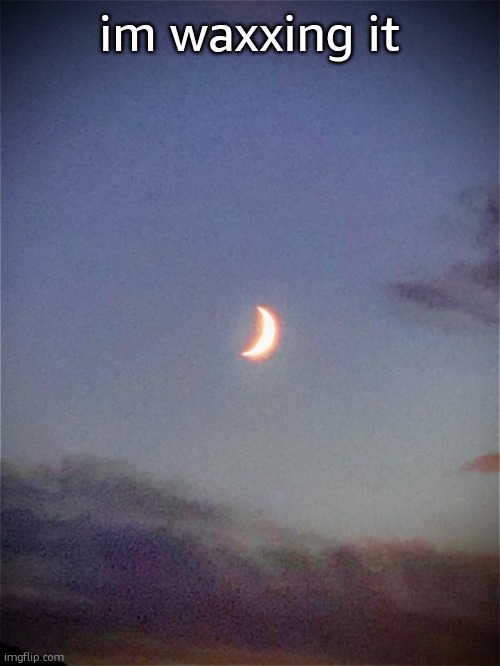 The moon | im waxxing it | image tagged in the moon | made w/ Imgflip meme maker