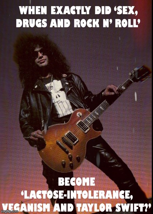How far we have fallen | image tagged in vegan,lactose intolerant,rock n roll,justin bieber | made w/ Imgflip meme maker