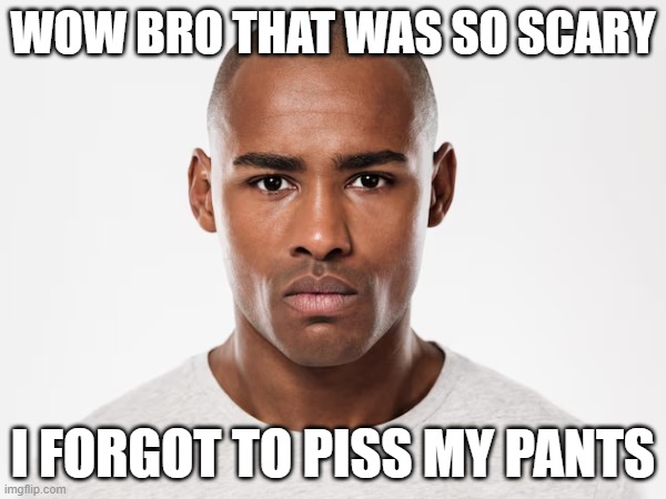 my honest reaction to minecraft creepypastas | WOW BRO THAT WAS SO SCARY; I FORGOT TO PISS MY PANTS | image tagged in minecraft memes | made w/ Imgflip meme maker