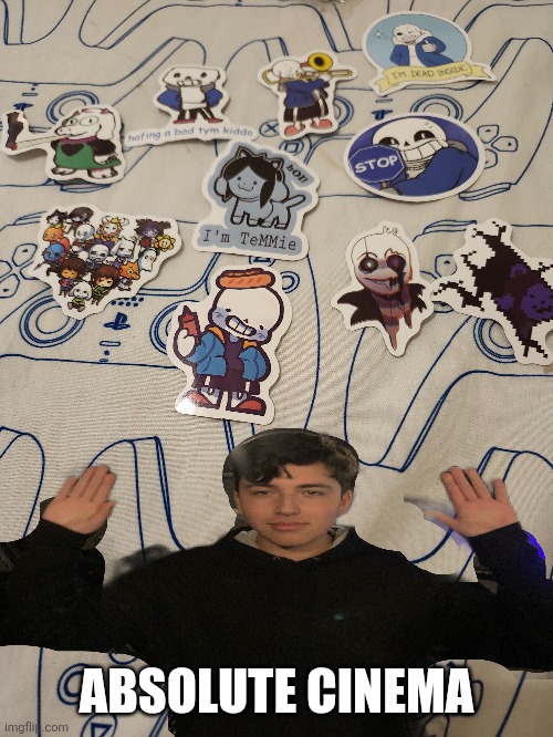 (Holy shit is that you- -MC941) (nah it's not him -Wub the boc) | ABSOLUTE CINEMA | image tagged in undertale,stickers | made w/ Imgflip meme maker