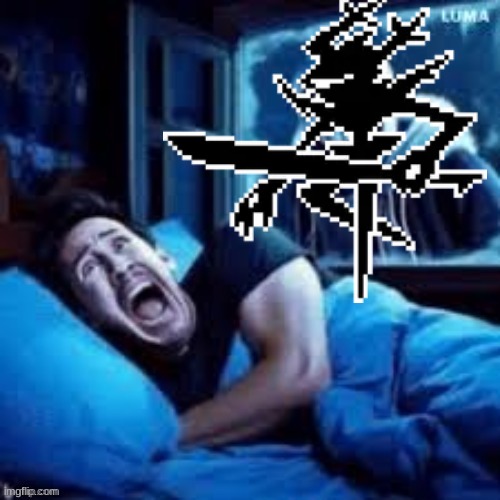 Sans scaring markiplier in his sleep | image tagged in sans scaring markiplier in his sleep | made w/ Imgflip meme maker