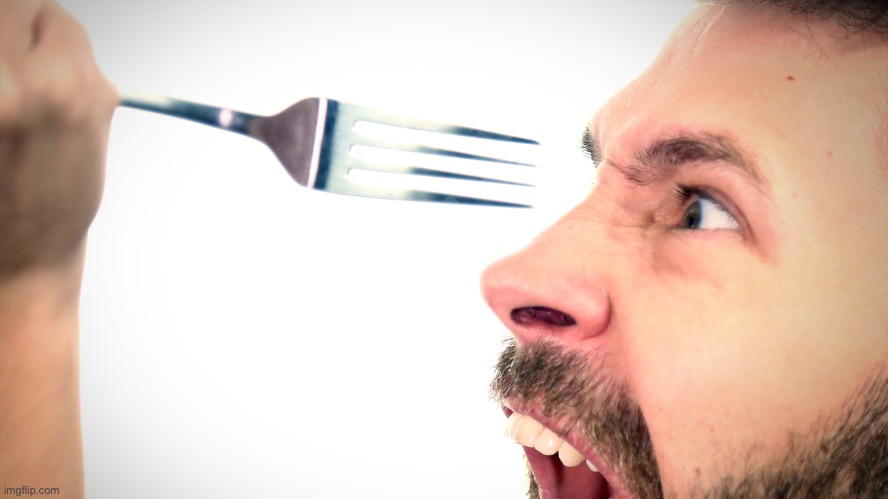 Fork in my eye | image tagged in fork in my eye | made w/ Imgflip meme maker