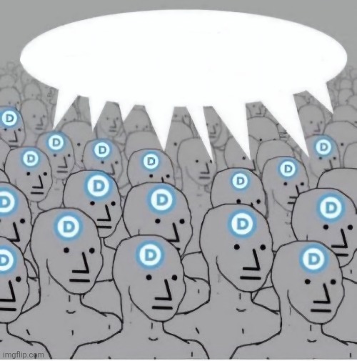 NPC Democrat Template with Speech Bubble | image tagged in npc democrat template with speech bubble | made w/ Imgflip meme maker