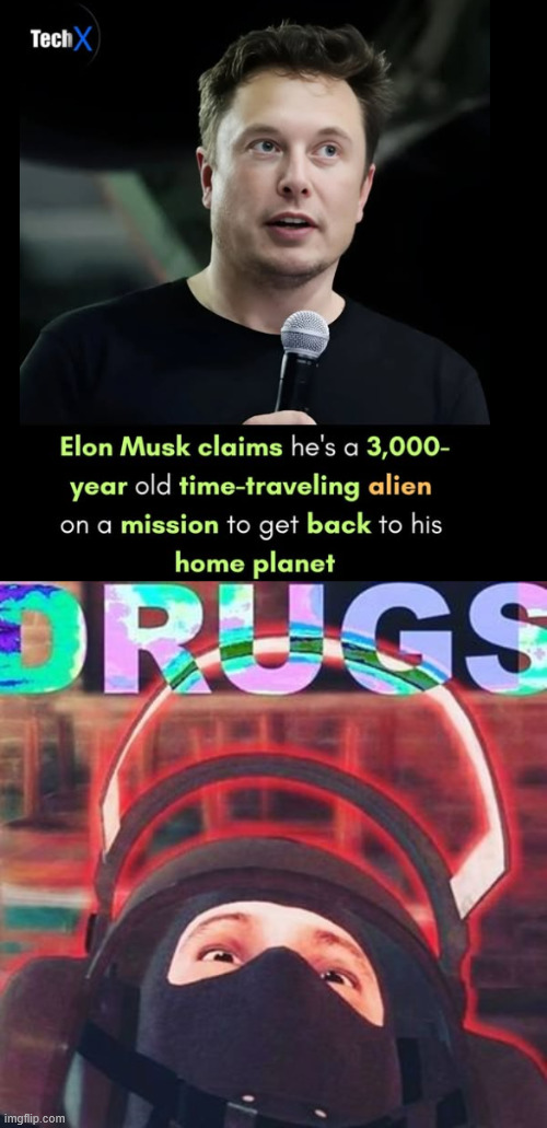 Too much drugs! | image tagged in bandit on drugs,drugs,elon musk,stoned | made w/ Imgflip meme maker