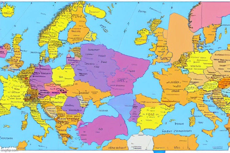 AI-Generated Map of Europe | image tagged in ai-generated map of europe | made w/ Imgflip meme maker