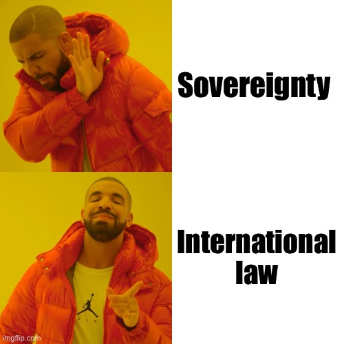 Drake Hotline Bling Meme | Sovereignty International law | image tagged in memes,drake hotline bling | made w/ Imgflip meme maker