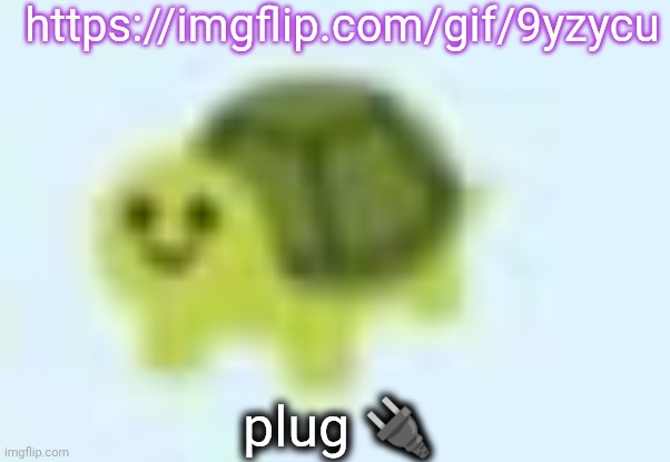 https://imgflip.com/gif/9yzycu | https://imgflip.com/gif/9yzycu; plug 🔌 | image tagged in low quality turtle | made w/ Imgflip meme maker