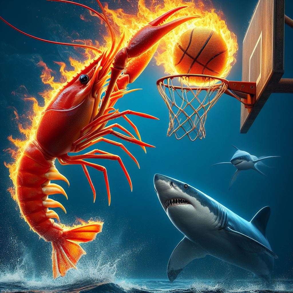 Shrimp dunking | image tagged in shrimp dunking | made w/ Imgflip meme maker