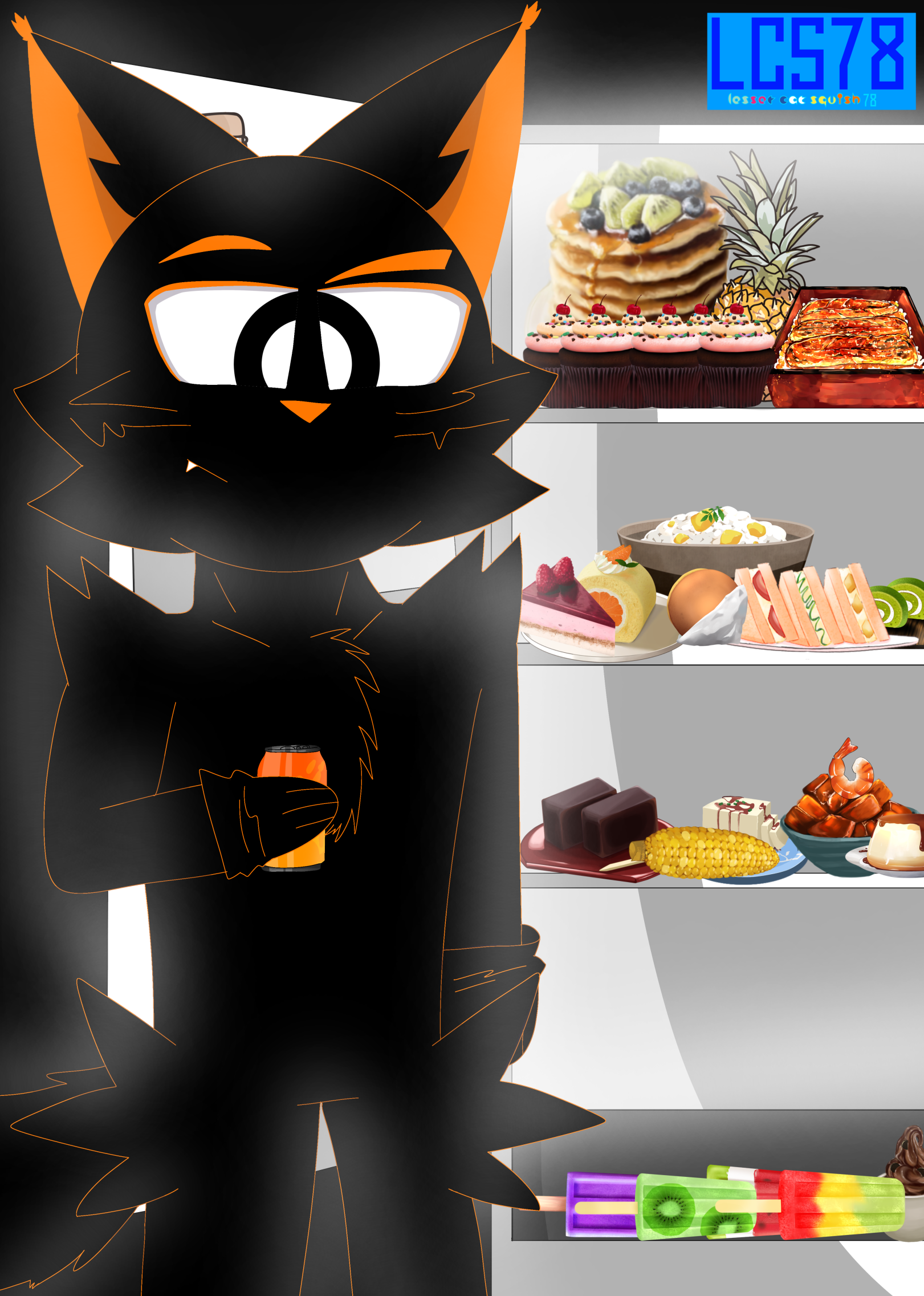 High Quality Black cat fridge furry thing Blank Meme Template
