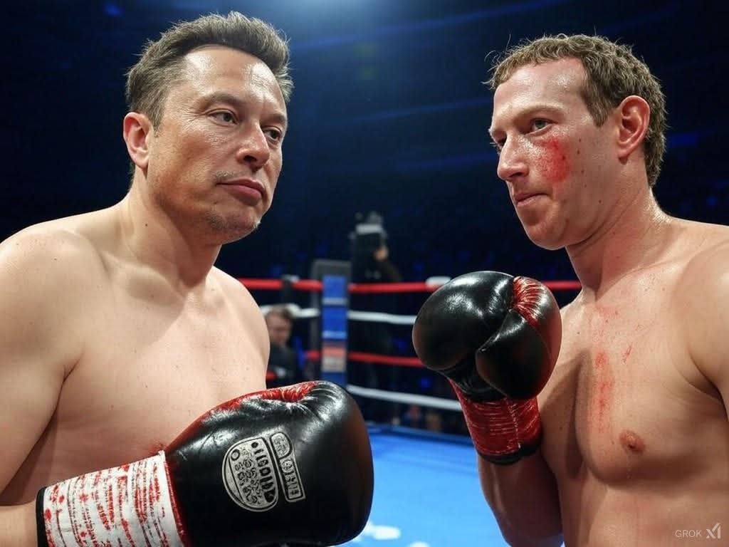 Elon Musk vs Mark Zuckerberg Blank Meme Template