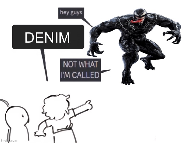 not what im called | DENIM | image tagged in not what im called | made w/ Imgflip meme maker