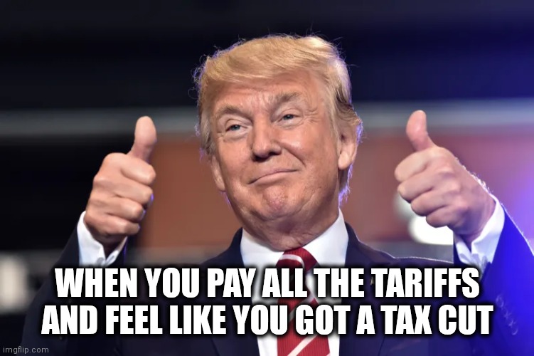Tariff | WHEN YOU PAY ALL THE TARIFFS AND FEEL LIKE YOU GOT A TAX CUT | image tagged in maga | made w/ Imgflip meme maker