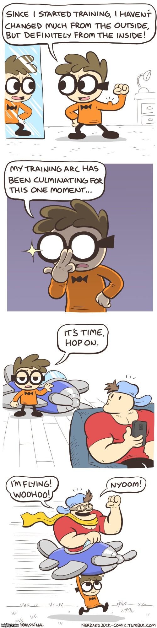 image tagged in nerd,training,change,jock,plane,strength | made w/ Imgflip meme maker