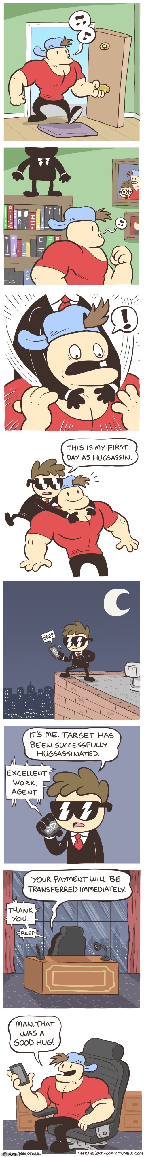 image tagged in jock,nerd,hug,assassin,agent,phone call | made w/ Imgflip meme maker