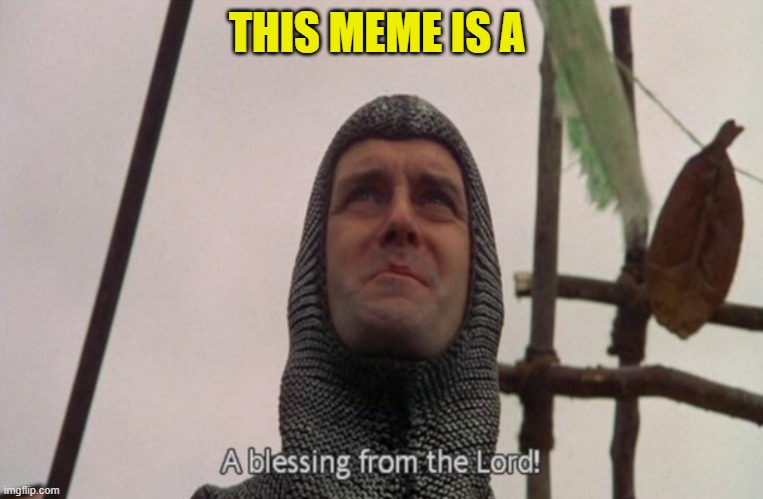 THIS MEME IS A | image tagged in a blessing from the lord | made w/ Imgflip meme maker