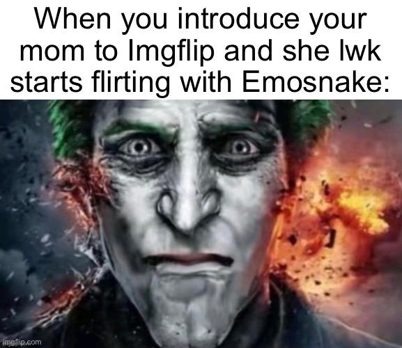 jonkler | When you introduce your mom to Imgflip and she lwk starts flirting with Emosnake: | image tagged in jonkler | made w/ Imgflip meme maker