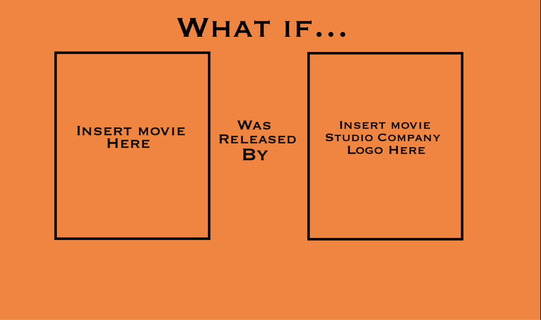 What if: movie was released by movie studio company Blank Meme Template
