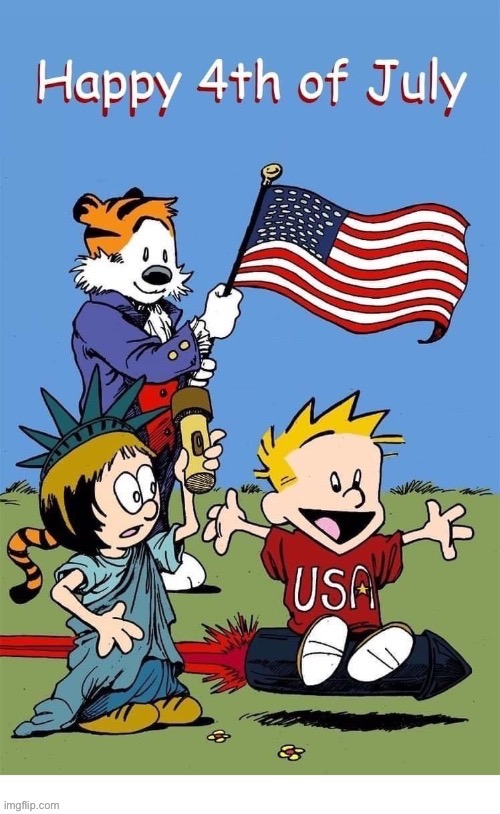 image tagged in calvin and hobbes,independence day,4th of july | made w/ Imgflip meme maker