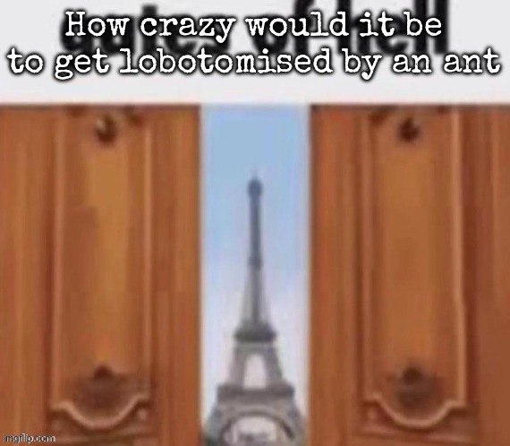 The gates of hell | How crazy would it be to get lobotomised by an ant | image tagged in the gates of hell,msmg | made w/ Imgflip meme maker