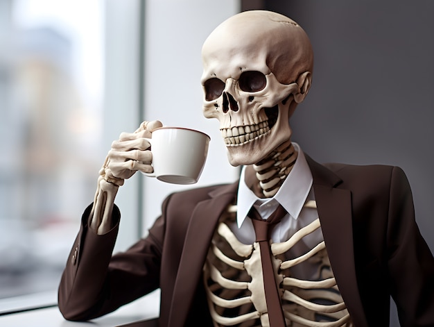 Coffee Skelly Blank Meme Template