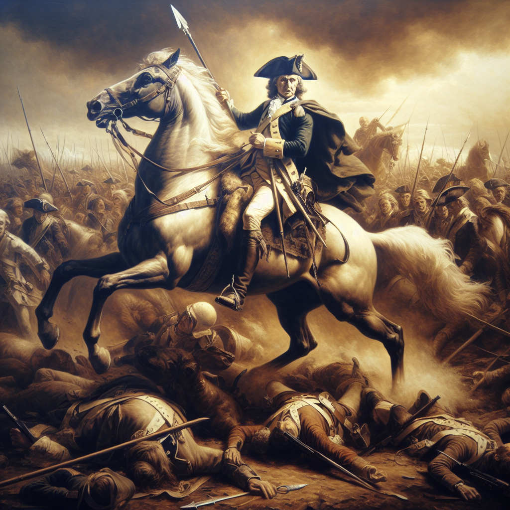 George Washington on horseback miraculously survives the Battle Blank Meme Template