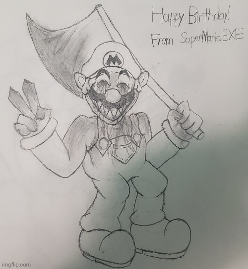 Birthday gift for Rotisserie | image tagged in horrorbrew,birthday,drawing | made w/ Imgflip meme maker