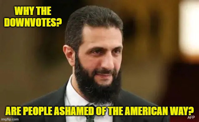WHY THE DOWNVOTES? ARE PEOPLE ASHAMED OF THE AMERICAN WAY? | made w/ Imgflip meme maker