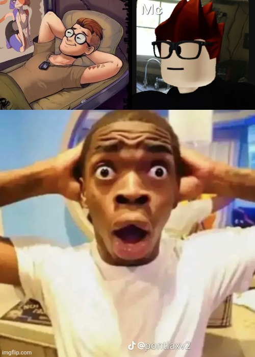 image tagged in mc pfp,shocked black guy | made w/ Imgflip meme maker