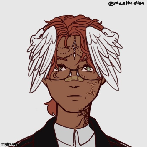 POV:An Angel approaches you and asked "Have you seen a demon that is about 8'0,with a lean frame and large wings around here" | image tagged in enzo angel form,i reached the char limit on tile so kmma say this here,you can be the demon if you want,also no romance | made w/ Imgflip meme maker