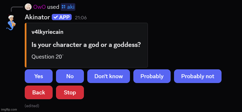 nice yes or no question akinator | made w/ Imgflip meme maker