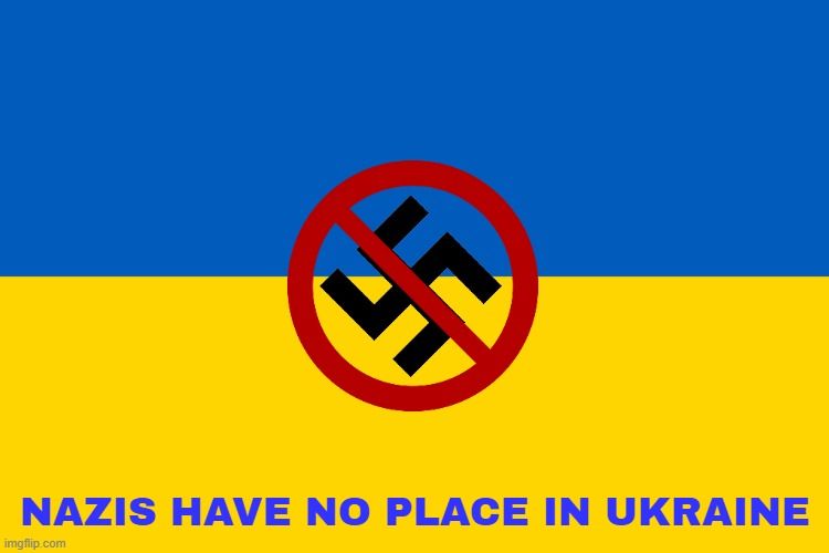 Ukraine flag | NAZIS HAVE NO PLACE IN UKRAINE | image tagged in ukraine flag,nazi,russo-ukrainian war,ukraine | made w/ Imgflip meme maker