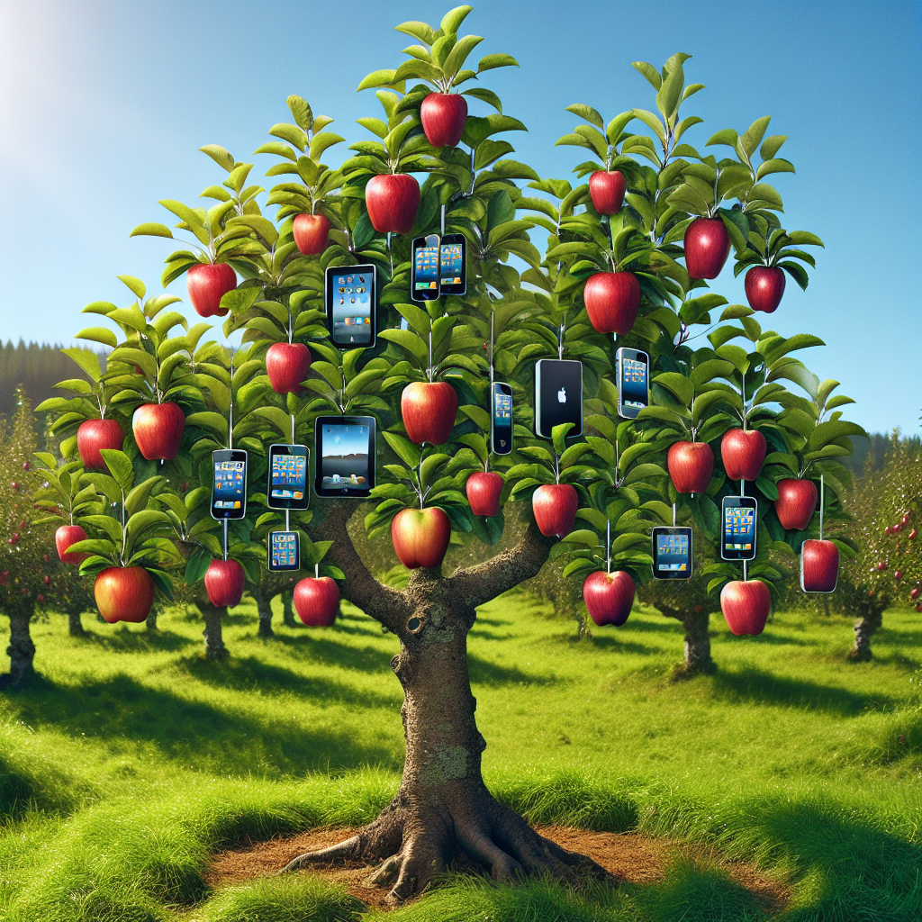 Apple devices growing on a tree Blank Meme Template