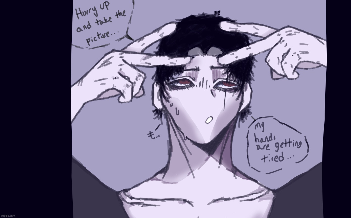 Hands are traced cause i was lazy- (Ren/Devil) | image tagged in drawing,devil,ren sato,is his name,devil is his nickname | made w/ Imgflip meme maker