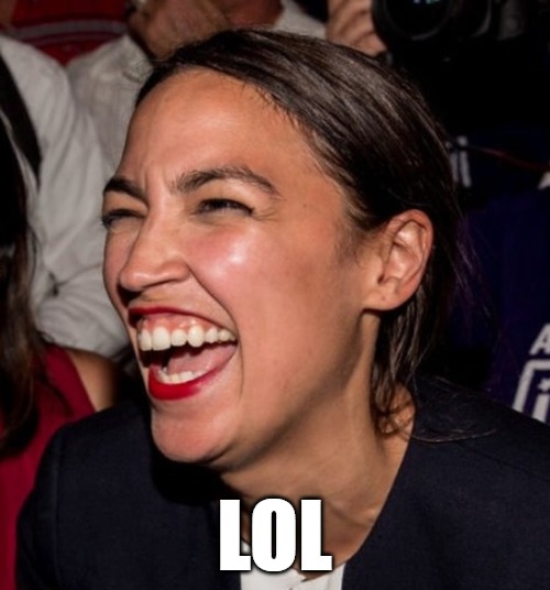 AOC horse laugh | LOL | image tagged in aoc horse laugh | made w/ Imgflip meme maker