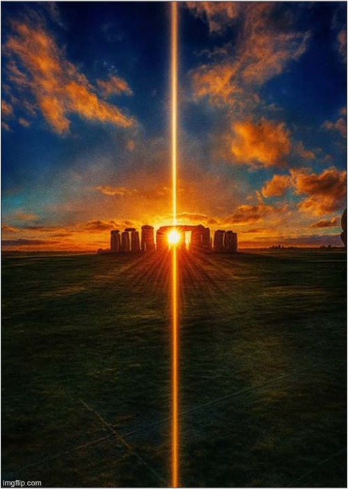Sunset At Stonehenge | image tagged in sunset,stonehenge | made w/ Imgflip meme maker