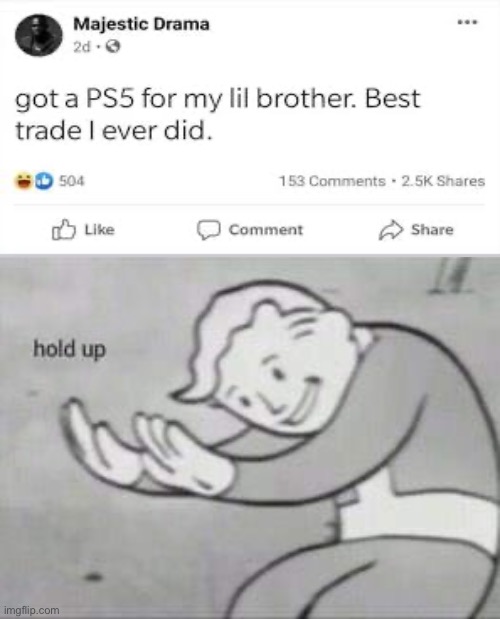 aww thats so nic- wait a minute | image tagged in fallout hold up,hold up,memes,funny,wait what | made w/ Imgflip meme maker