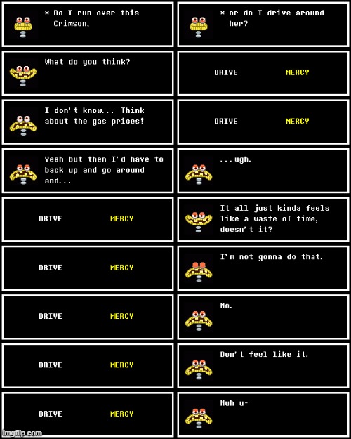 made it a temp (Undertale S2E11) | image tagged in wubboc runs over x | made w/ Imgflip meme maker