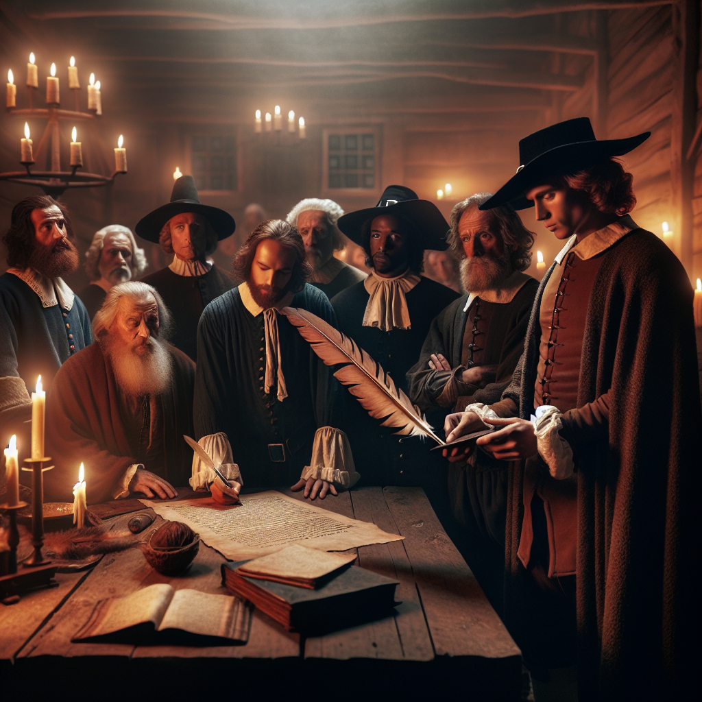 Signing of the Mayflower Compact Blank Meme Template