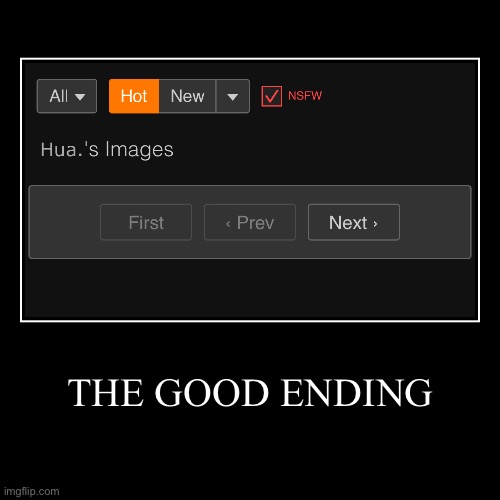 hawk tuaj | THE GOOD ENDING | | image tagged in demotivationals | made w/ Imgflip demotivational maker